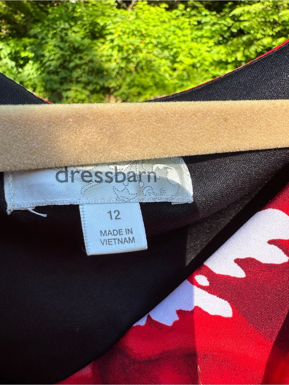 Dress Barn Black Midi Dress with Red Floral Print - Picture 5 of 7